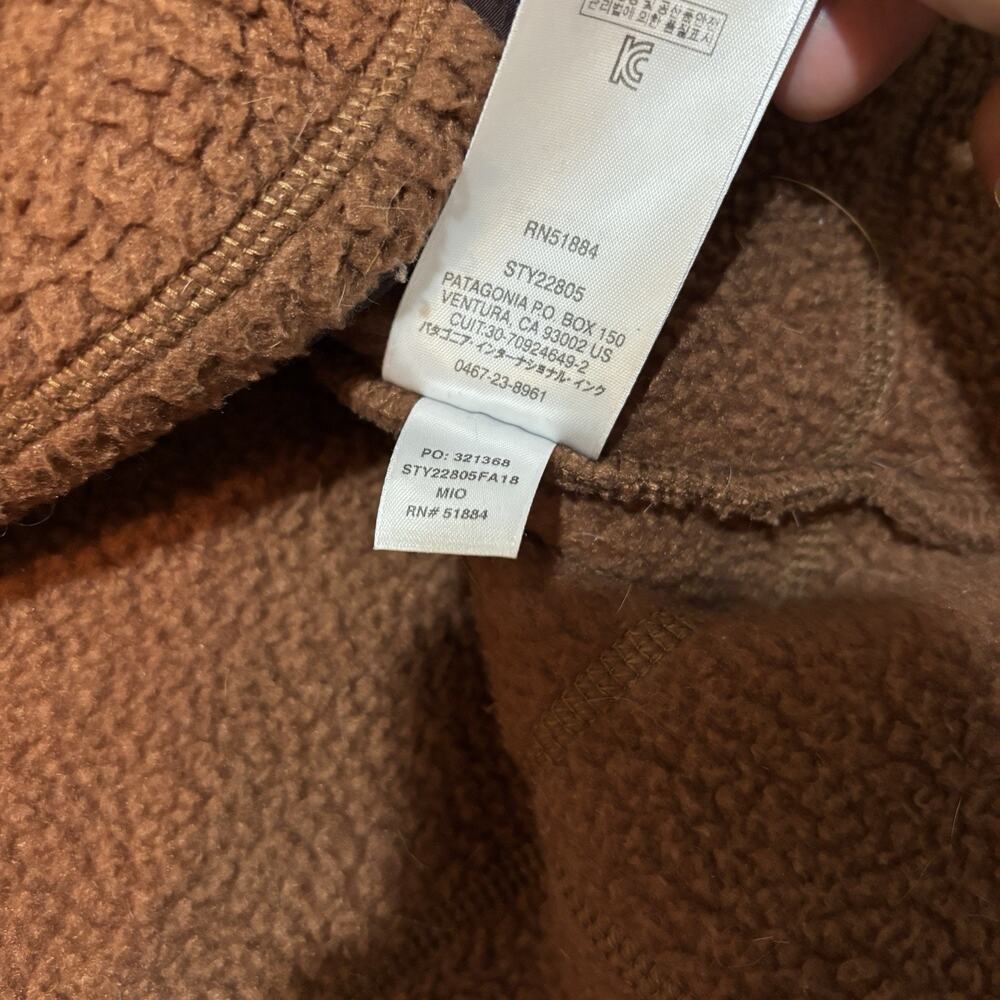 Patagonia Retro Pile Hoodie Womens XL Brown Full Zip Tech Face Hoody 22805 - Picture 6 of 9